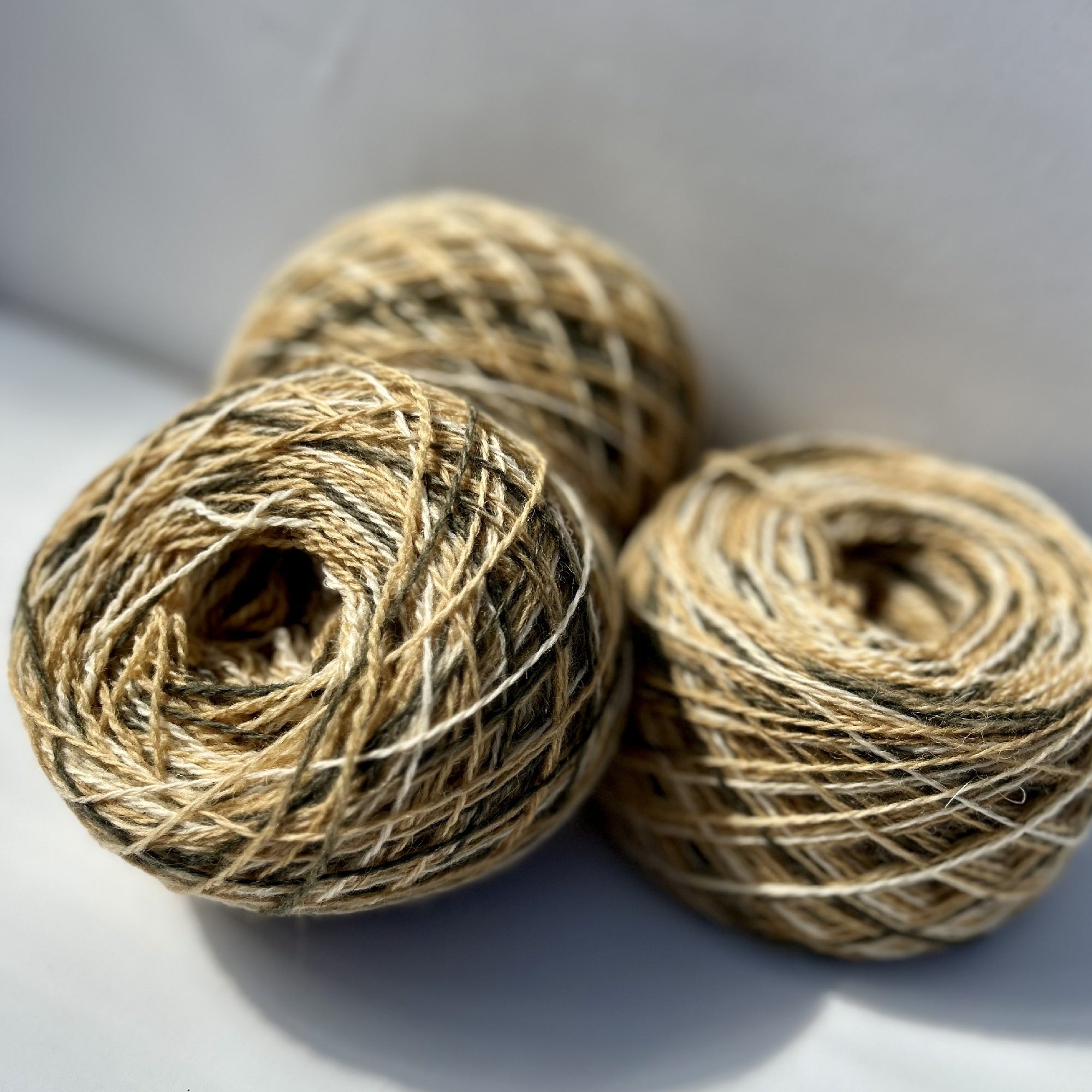4ply Sock Weight British and Recycled Wool in Warm Beige Ombre