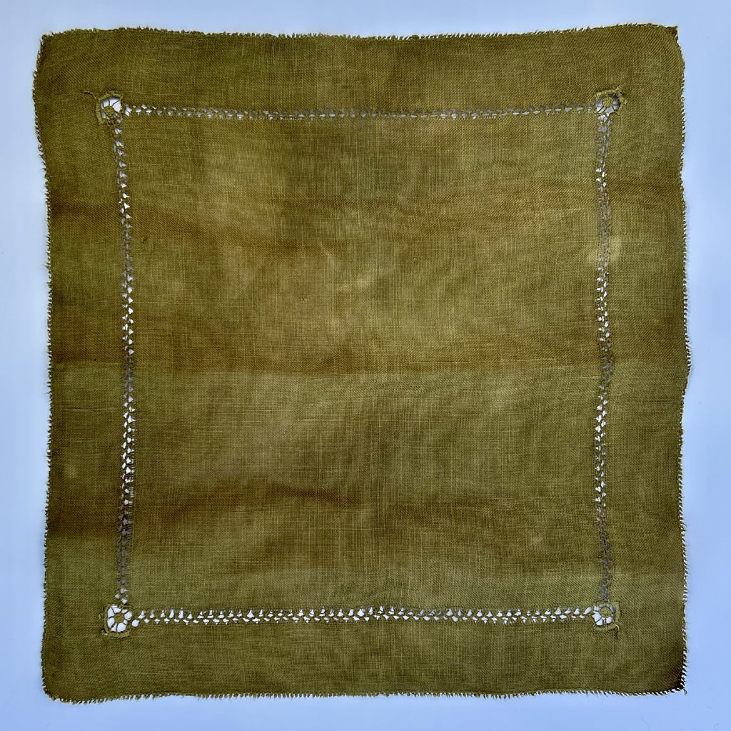 Fine Linen Vintage Napkins (Set of 4) in Olive Green