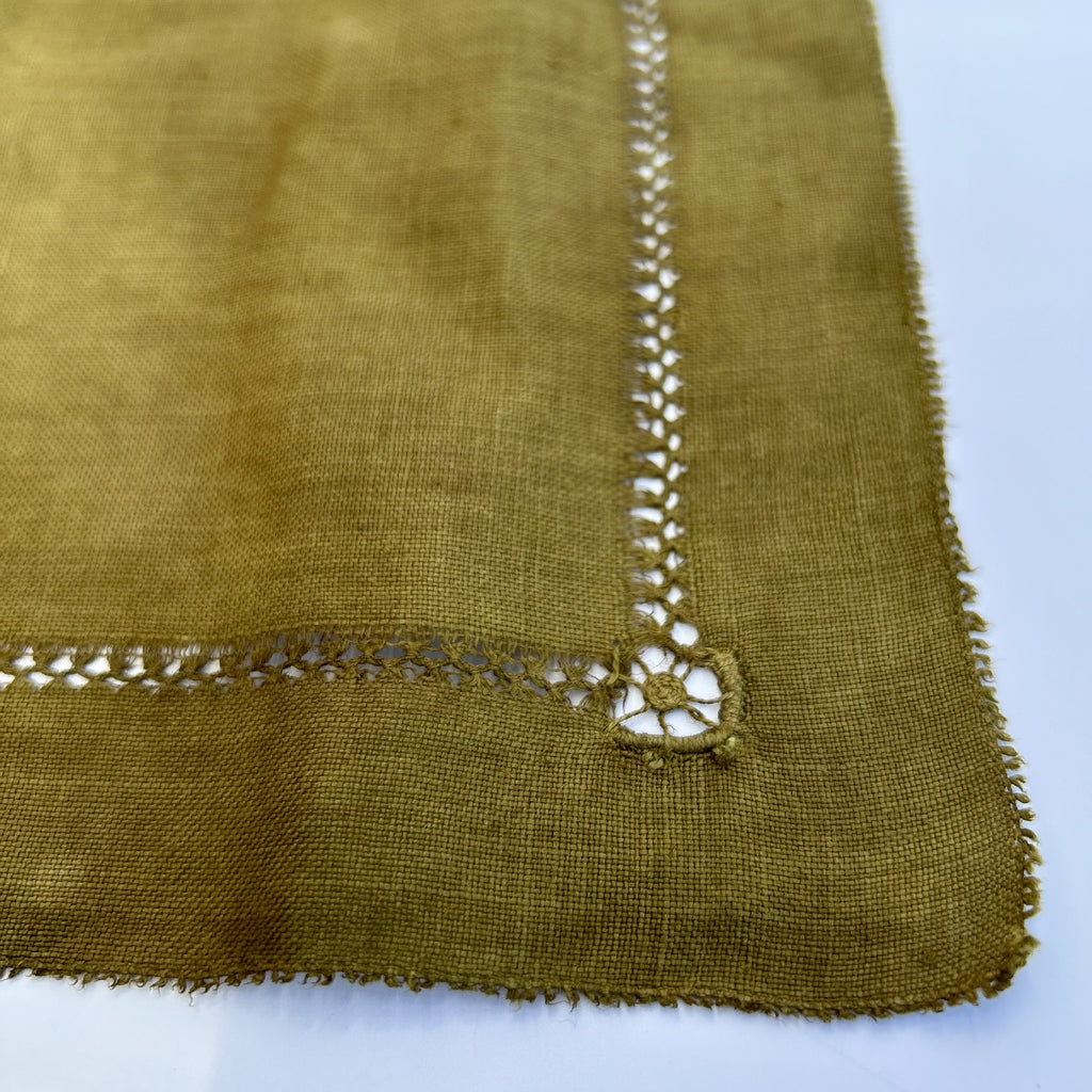 Fine Linen Vintage Napkins (Set of 4) in Olive Green
