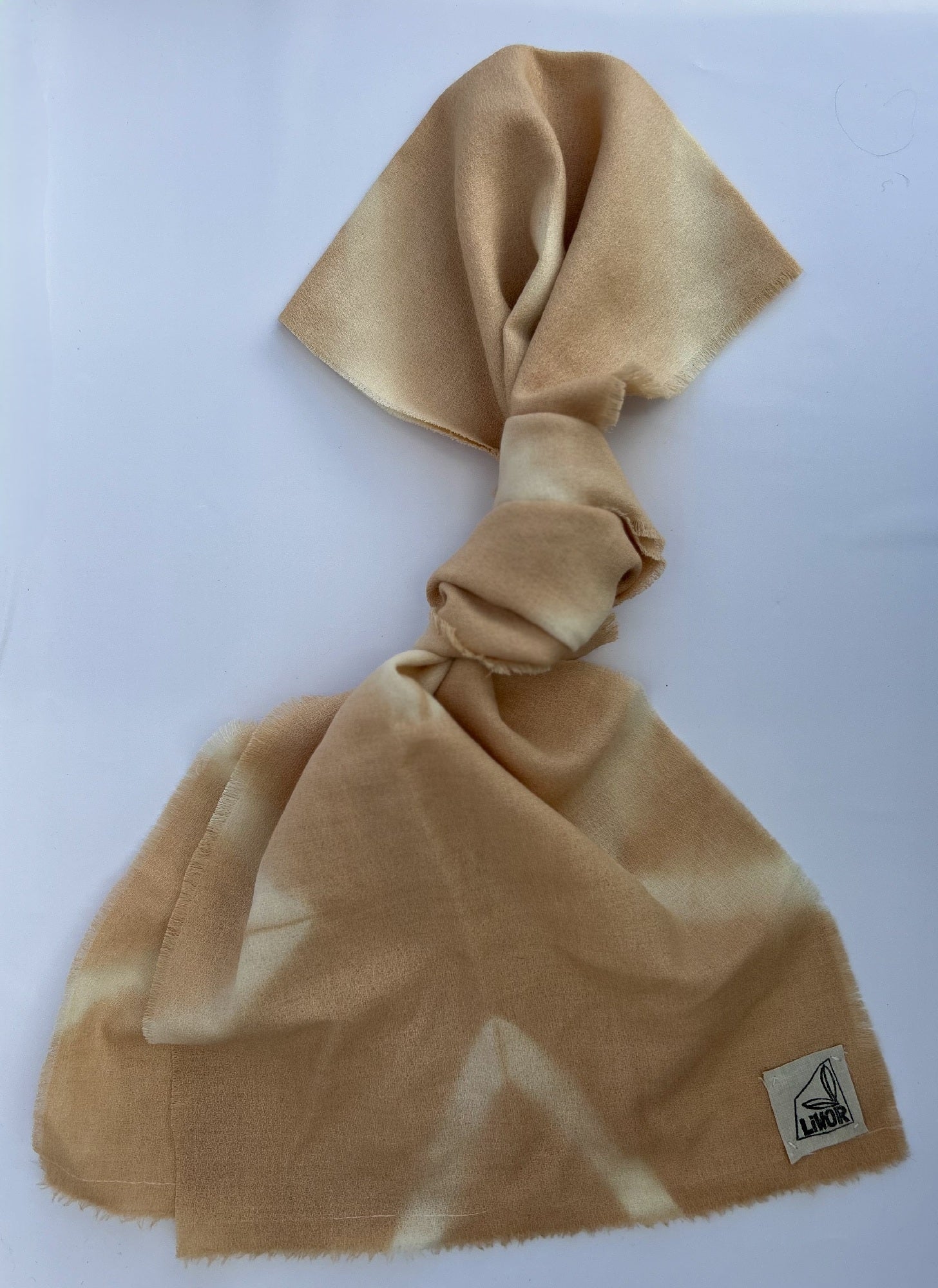 Fine Wool Crepe Scarf in Pale Pink Shibori Diamond