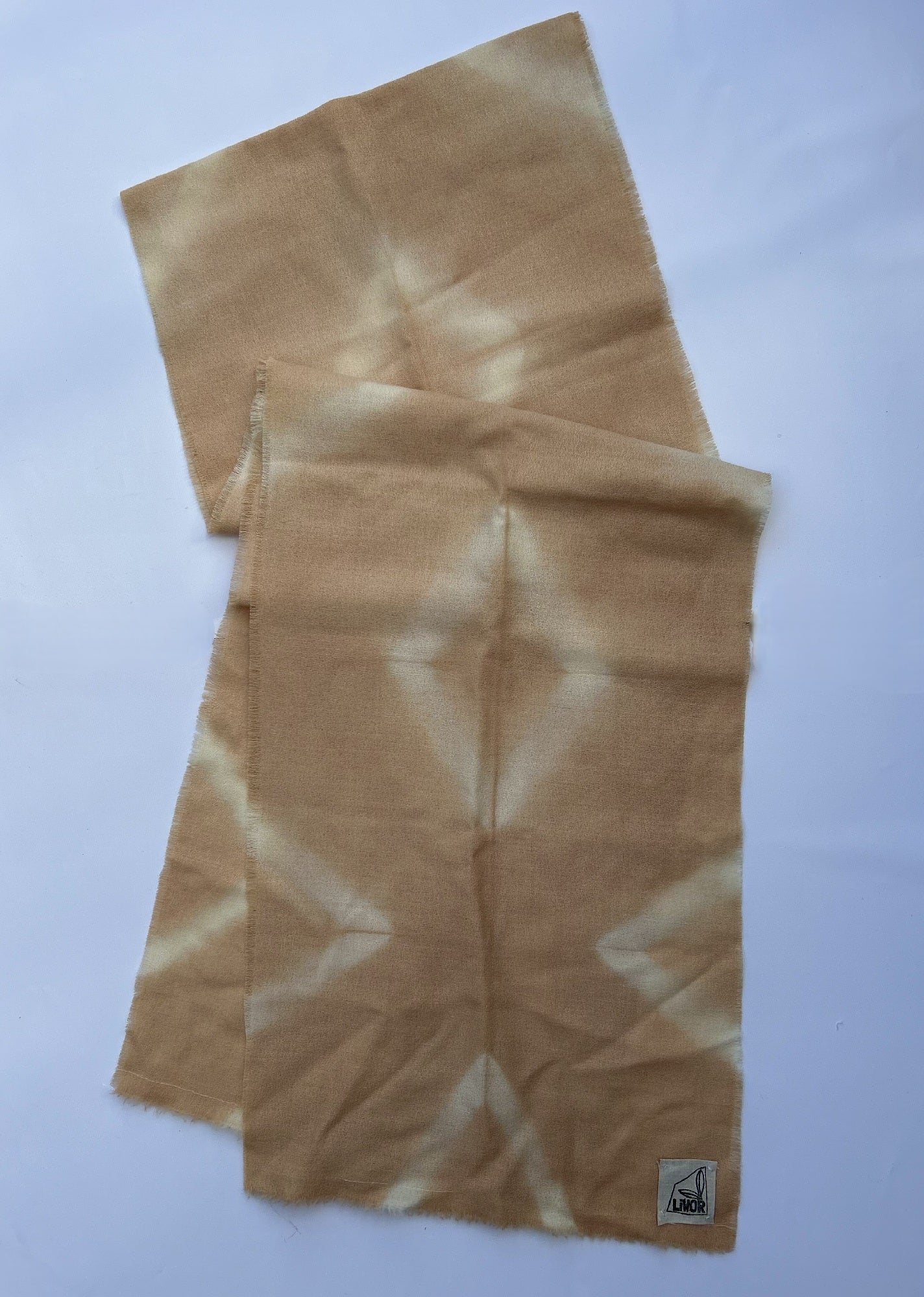 Fine Wool Crepe Scarf in Pale Pink Shibori Diamond