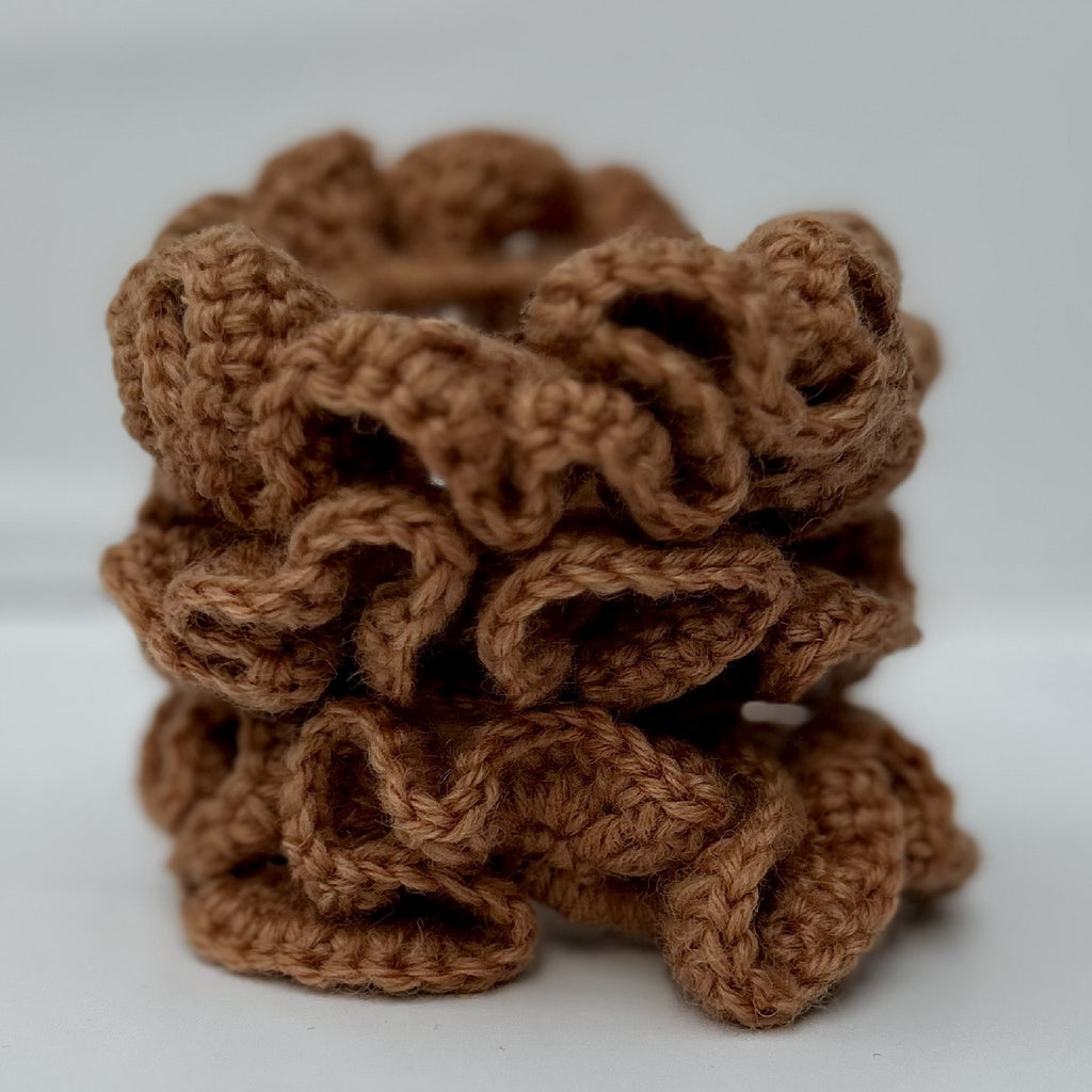 Hand Crochet Scrunchie in Clay Pink