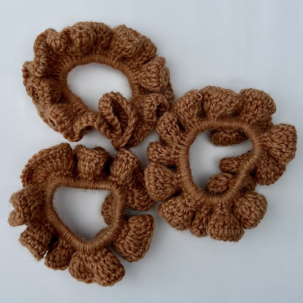 Hand Crochet Scrunchie in Clay Pink