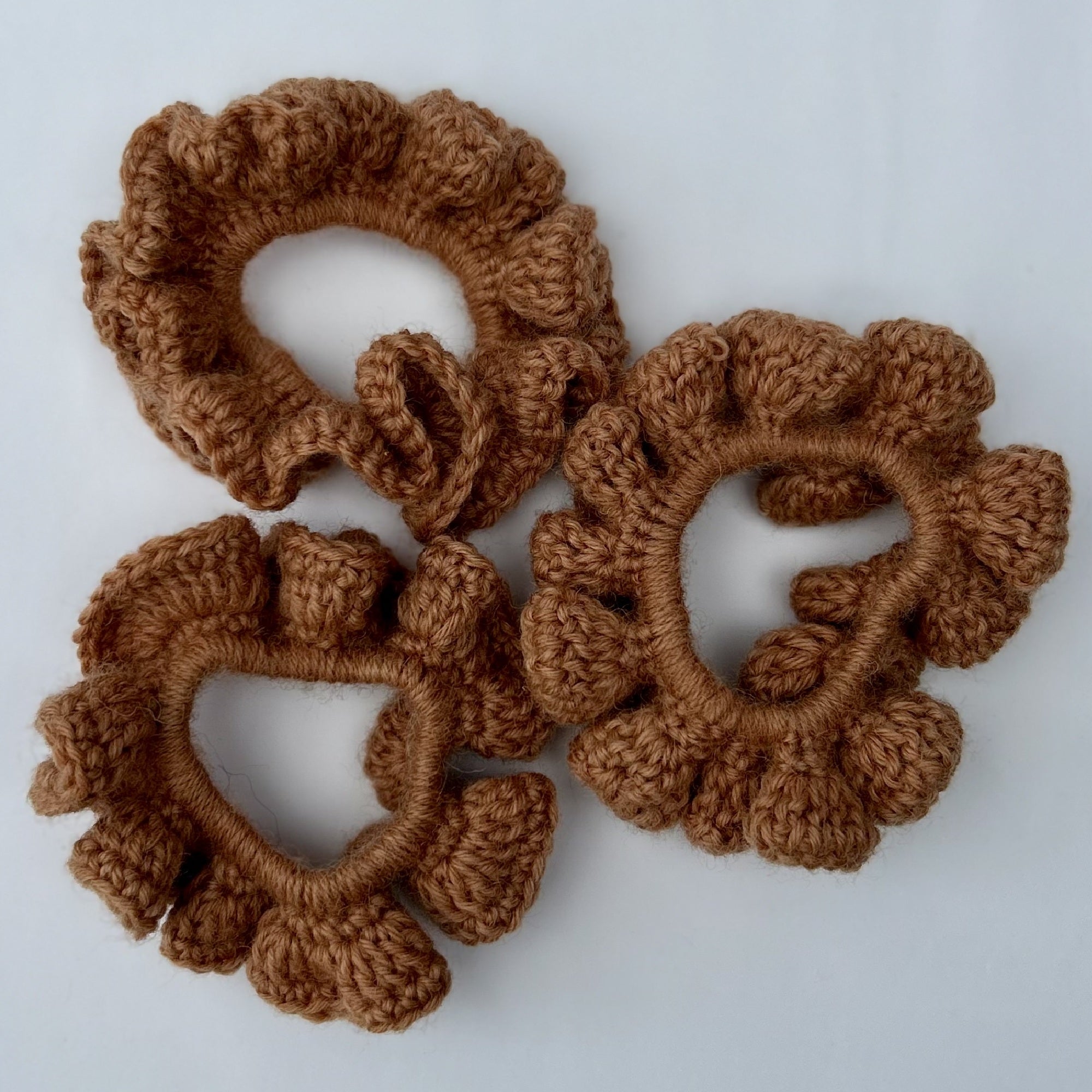 Hand Crochet Scrunchie in Clay Pink