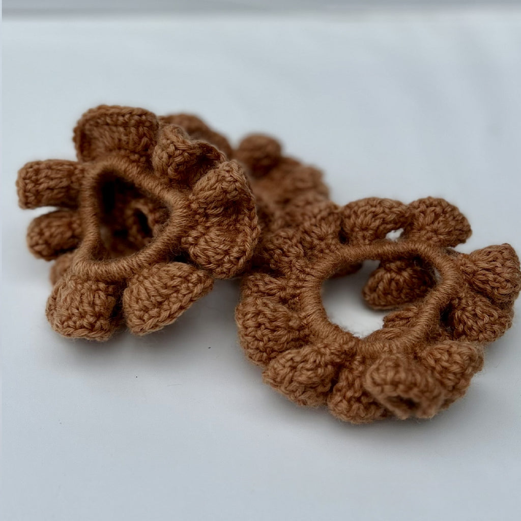 Hand Crochet Scrunchie in Clay Pink