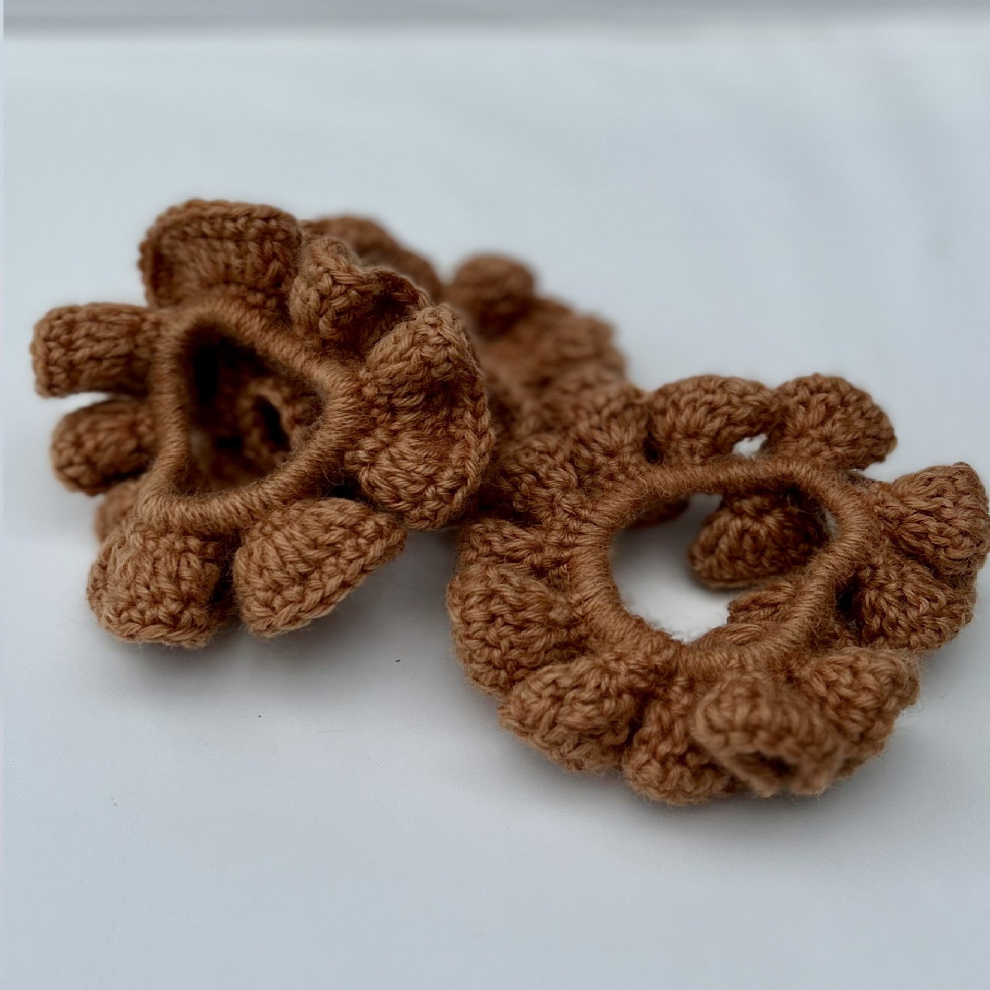 Hand Crochet Scrunchie in Clay Pink