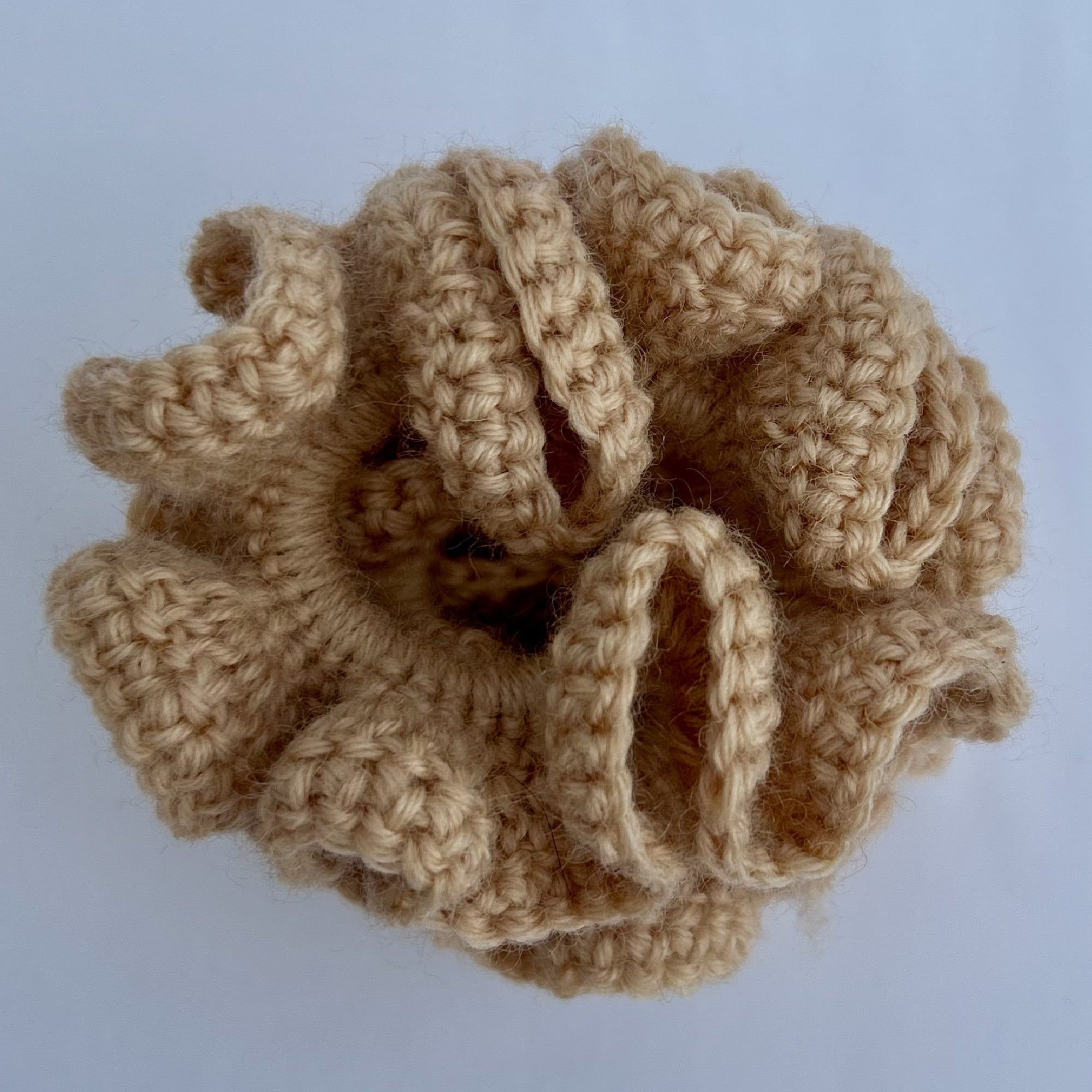 Hand Crochet Scrunchie in Pale Pink