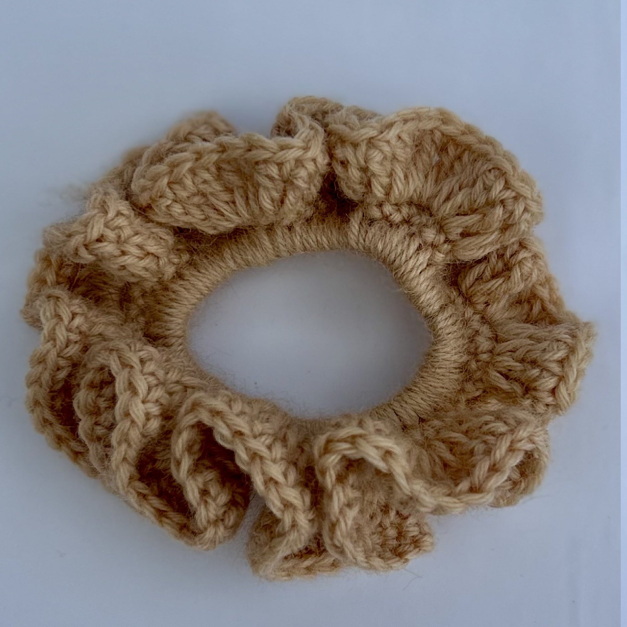 Hand Crochet Scrunchie in Pale Pink