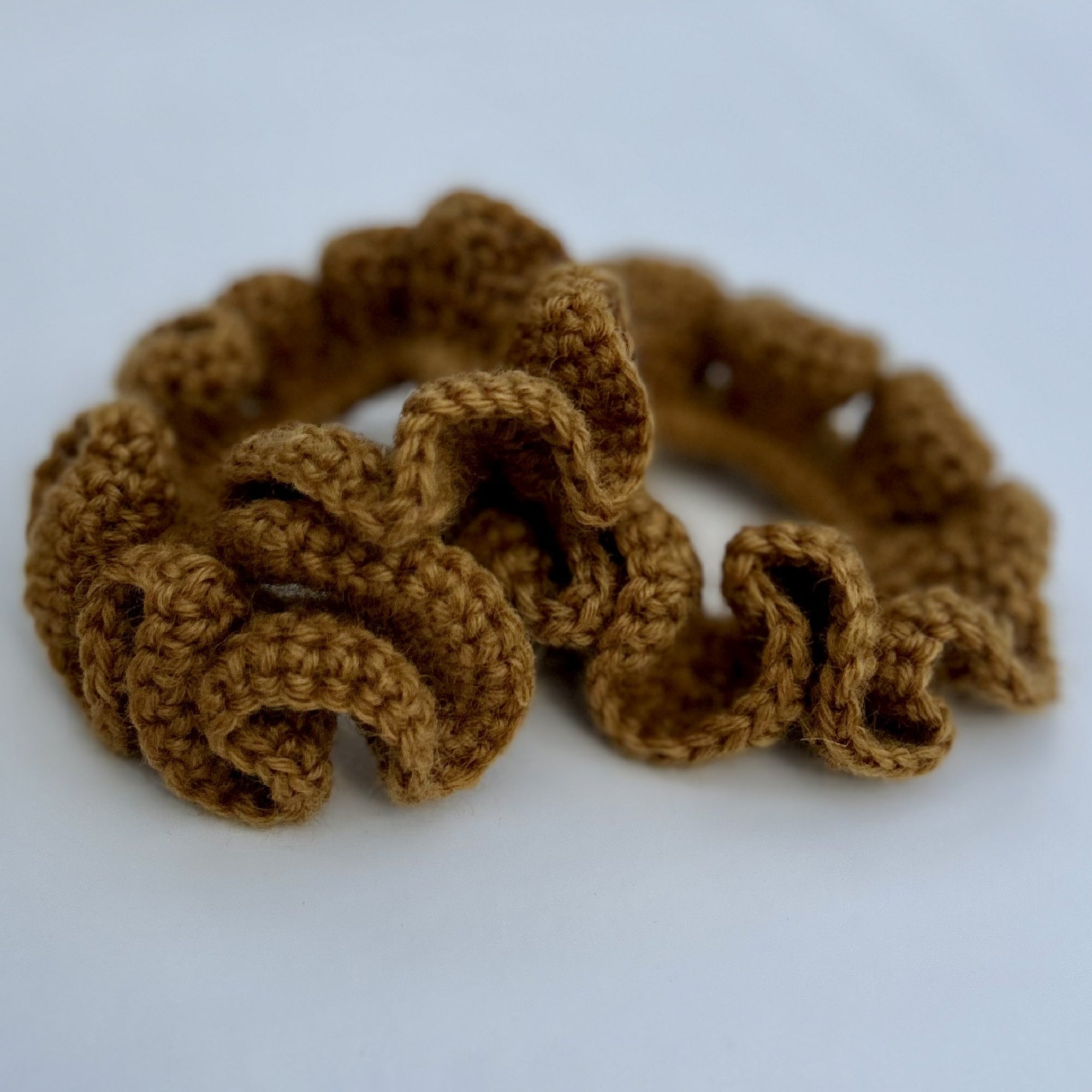 Hand Crochet Scrunchie in Toffee