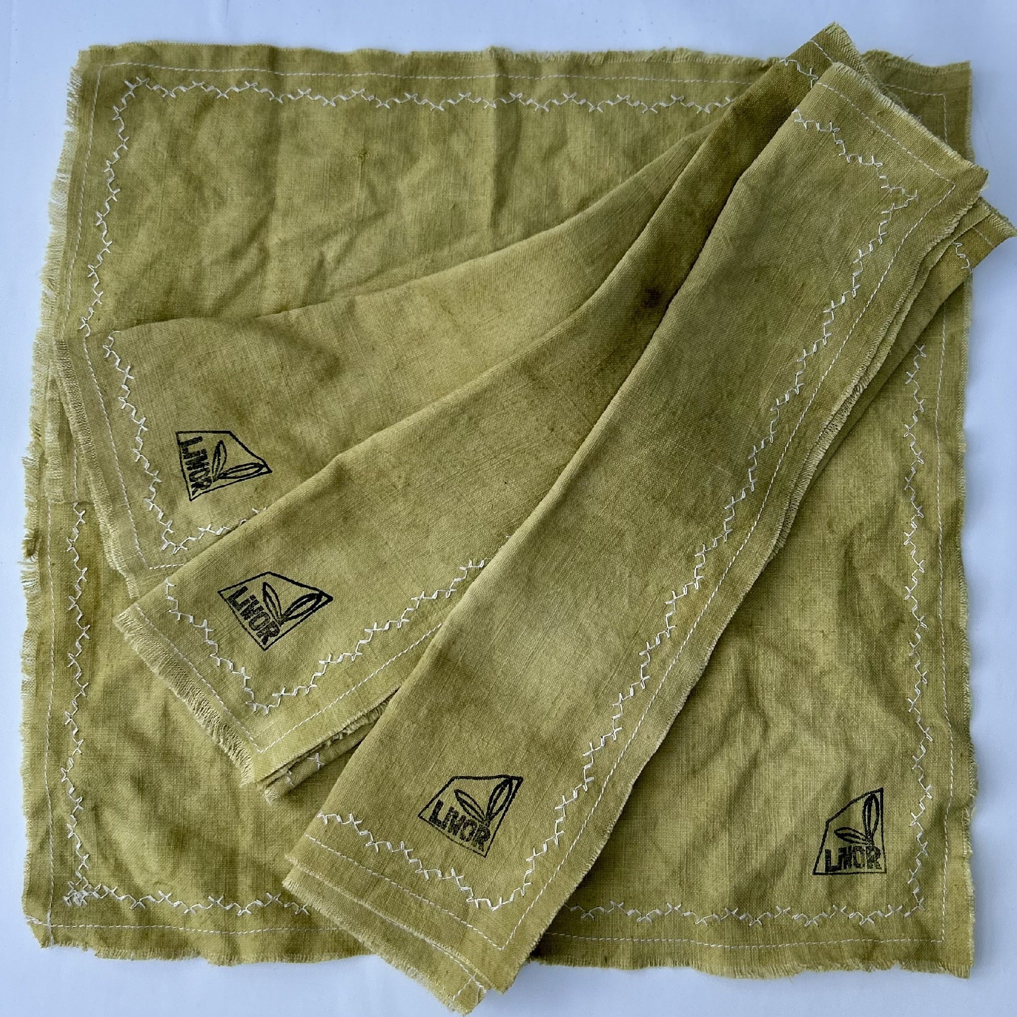 Handmade Linen Napkins (Set of 4) in Pale Green