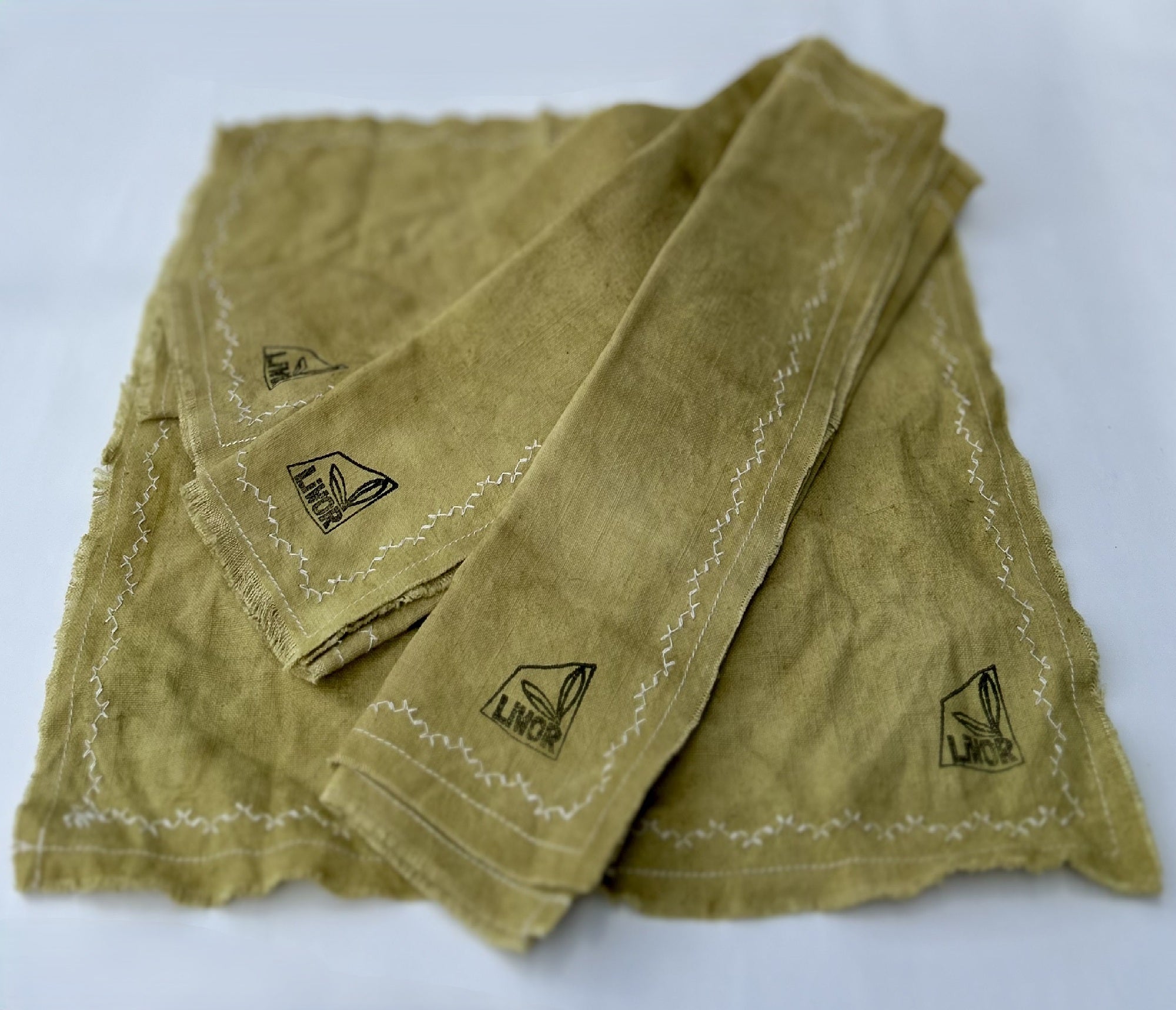 Handmade Linen Napkins (Set of 4) in Pale Green