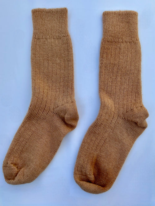 British Wool Socks in Caramel