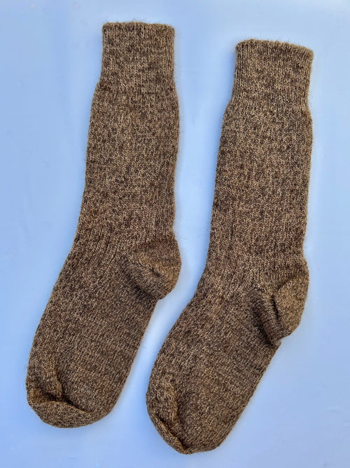 British Wool Socks in Caramel Twist