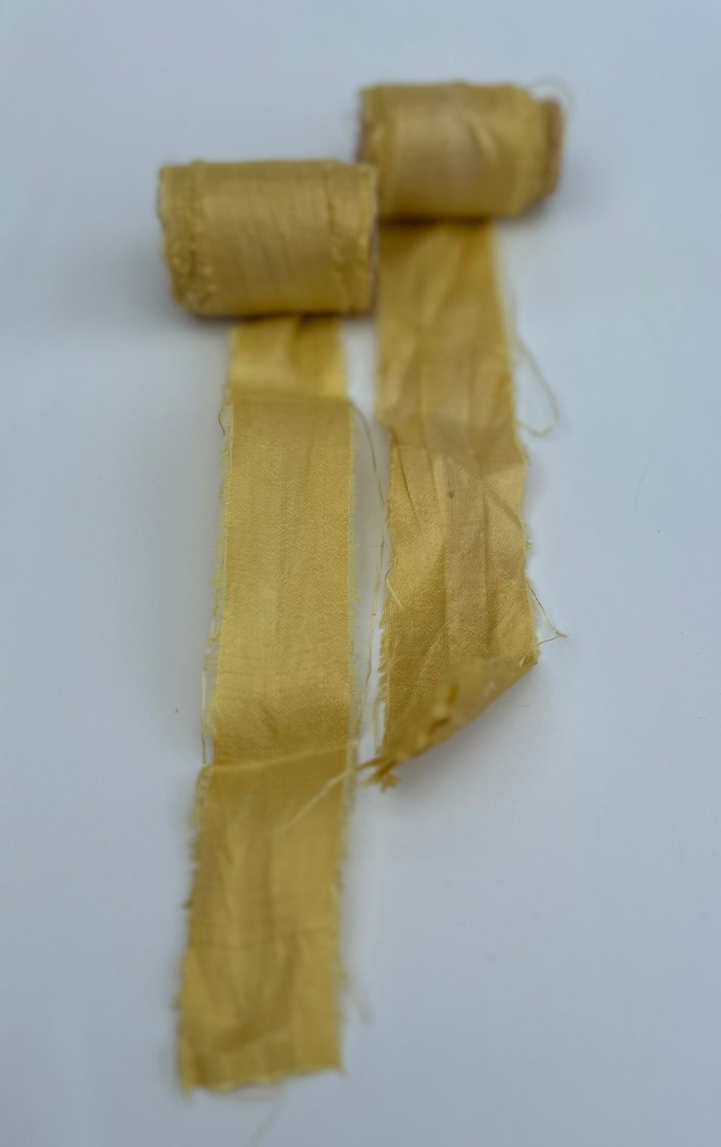 Recycled Sari Silk Ribbon in Summer Yellow