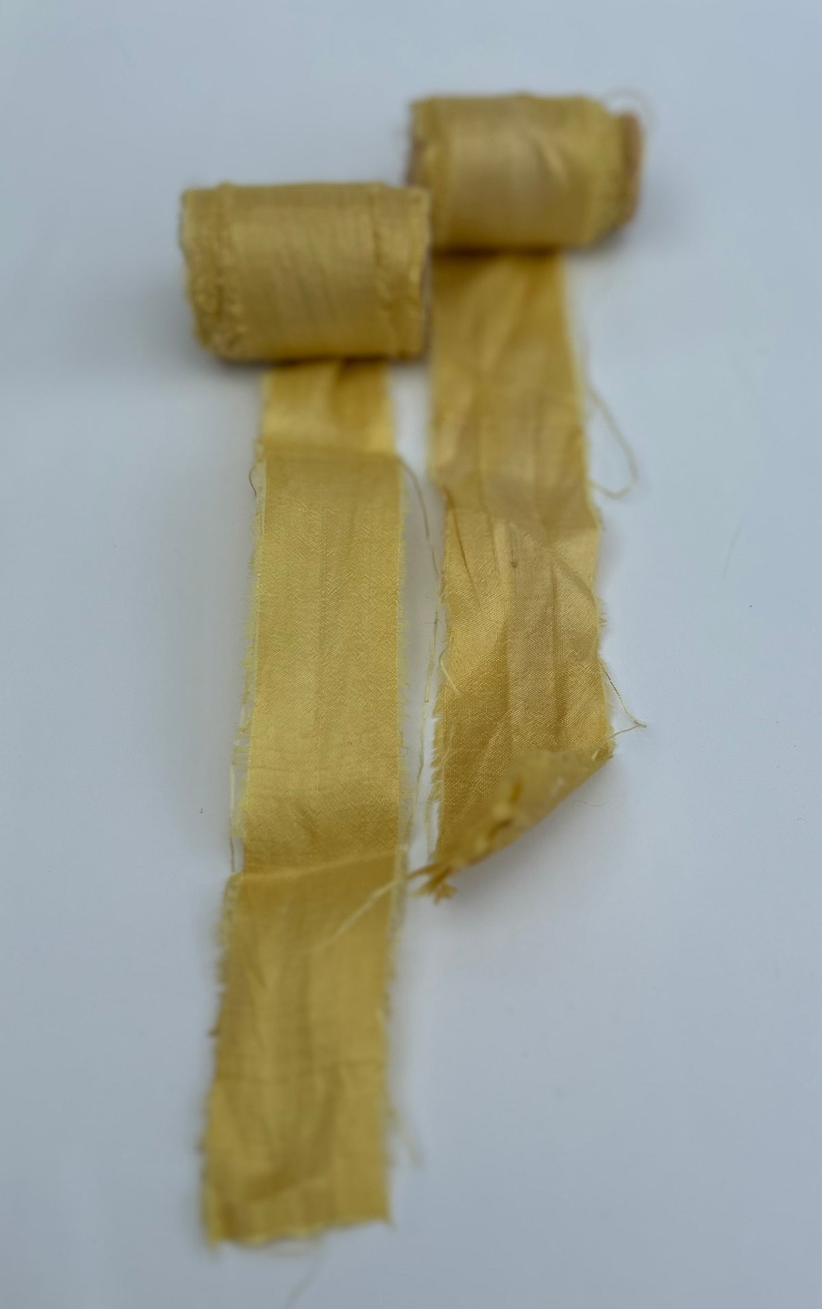 Recycled Sari Silk Ribbon in Summer Yellow