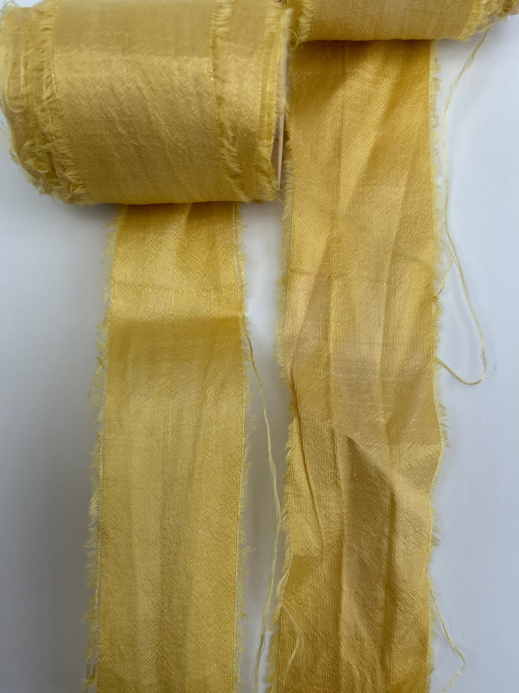 Recycled Sari Silk Ribbon in Summer Yellow