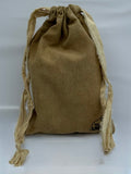 Small Cotton Drawstring Bag in Yellow / Green