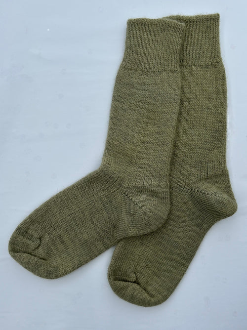 British Wool Socks in Green / Grey