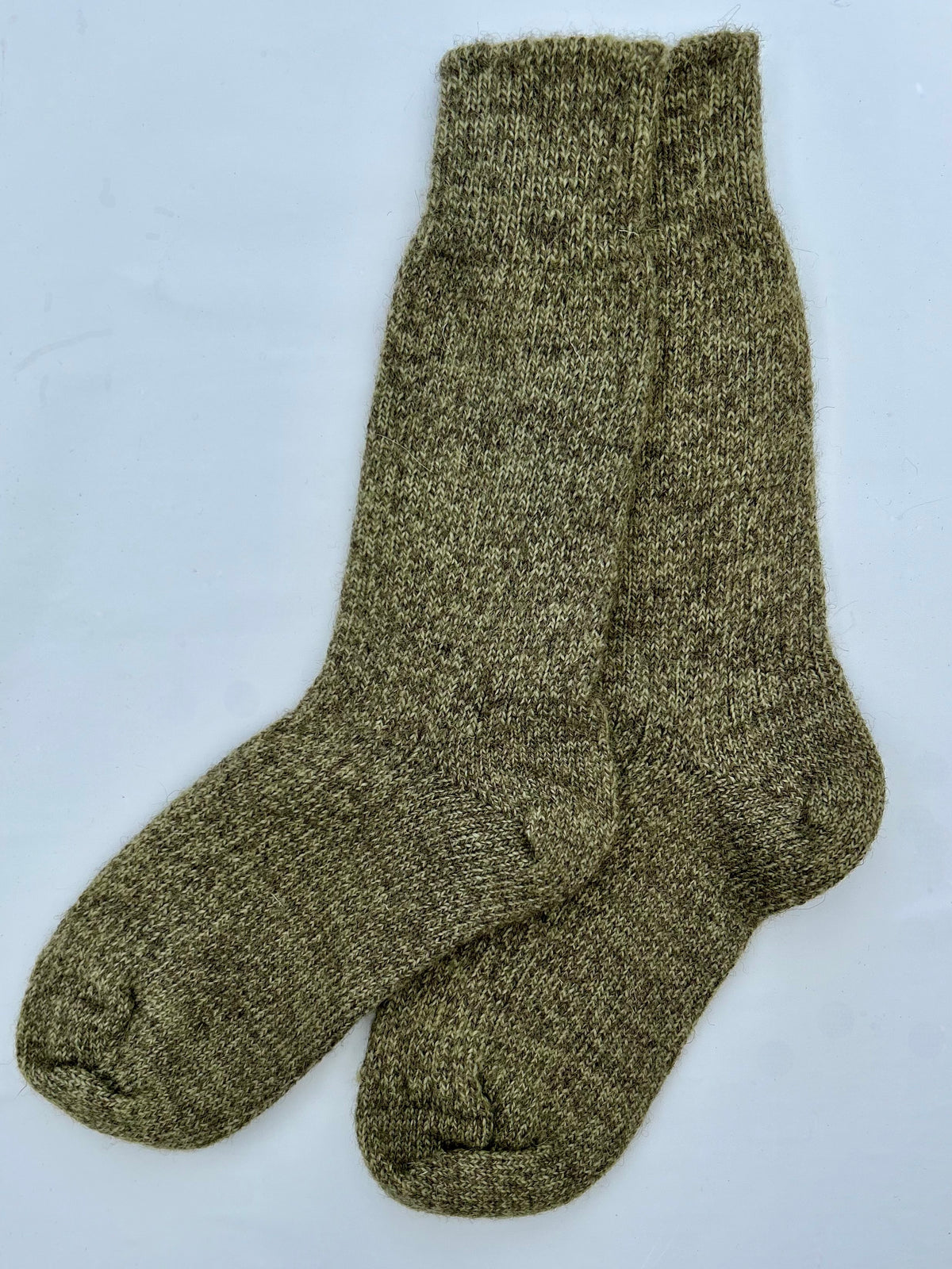 British Wool Socks in Green / Grey Twist