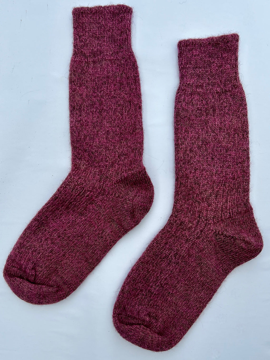 British Wool Socks in Magenta Twist