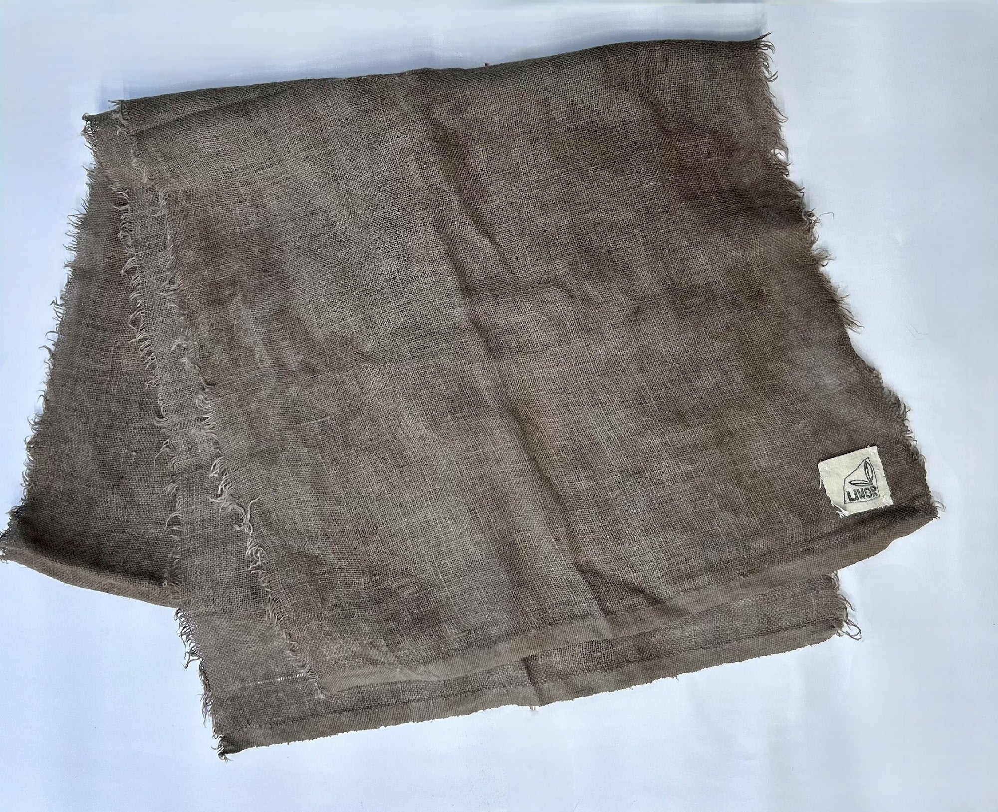 Linen Gauze Scarf in Bitter Chocolate