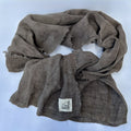 Linen Gauze Scarf in Bitter Chocolate