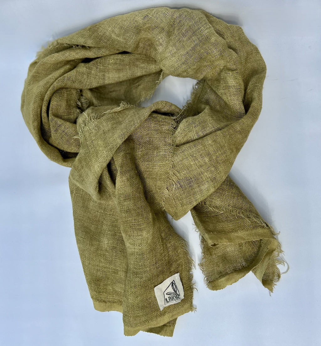 Linen Gauze Scarf in Pale Green