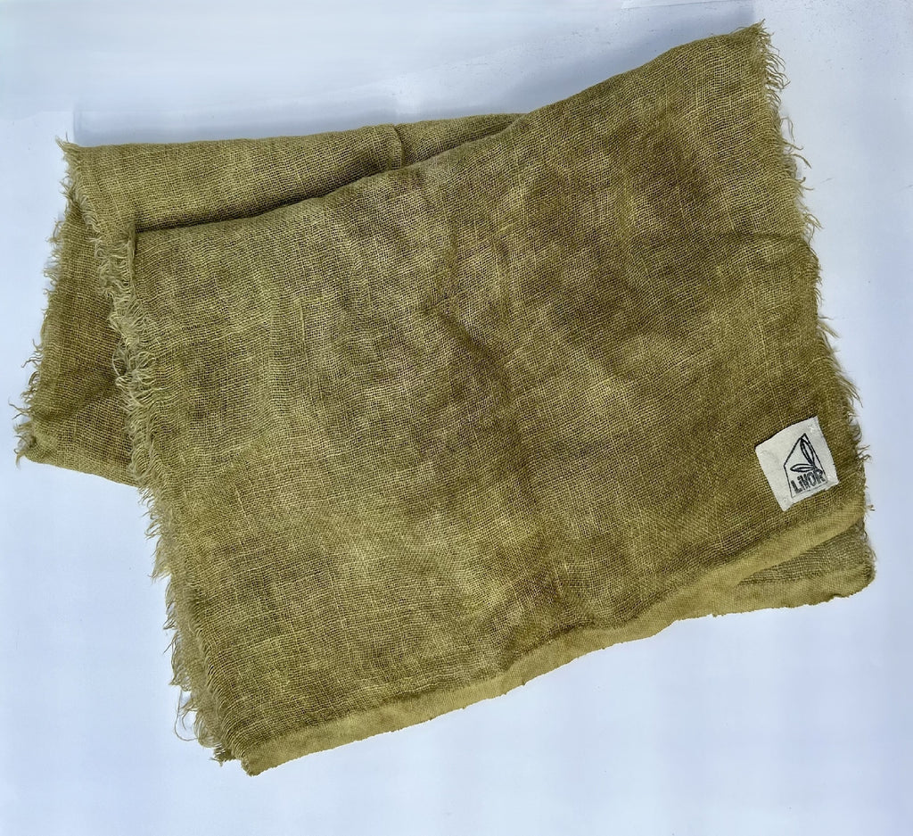 Linen Gauze Scarf in Pale Green
