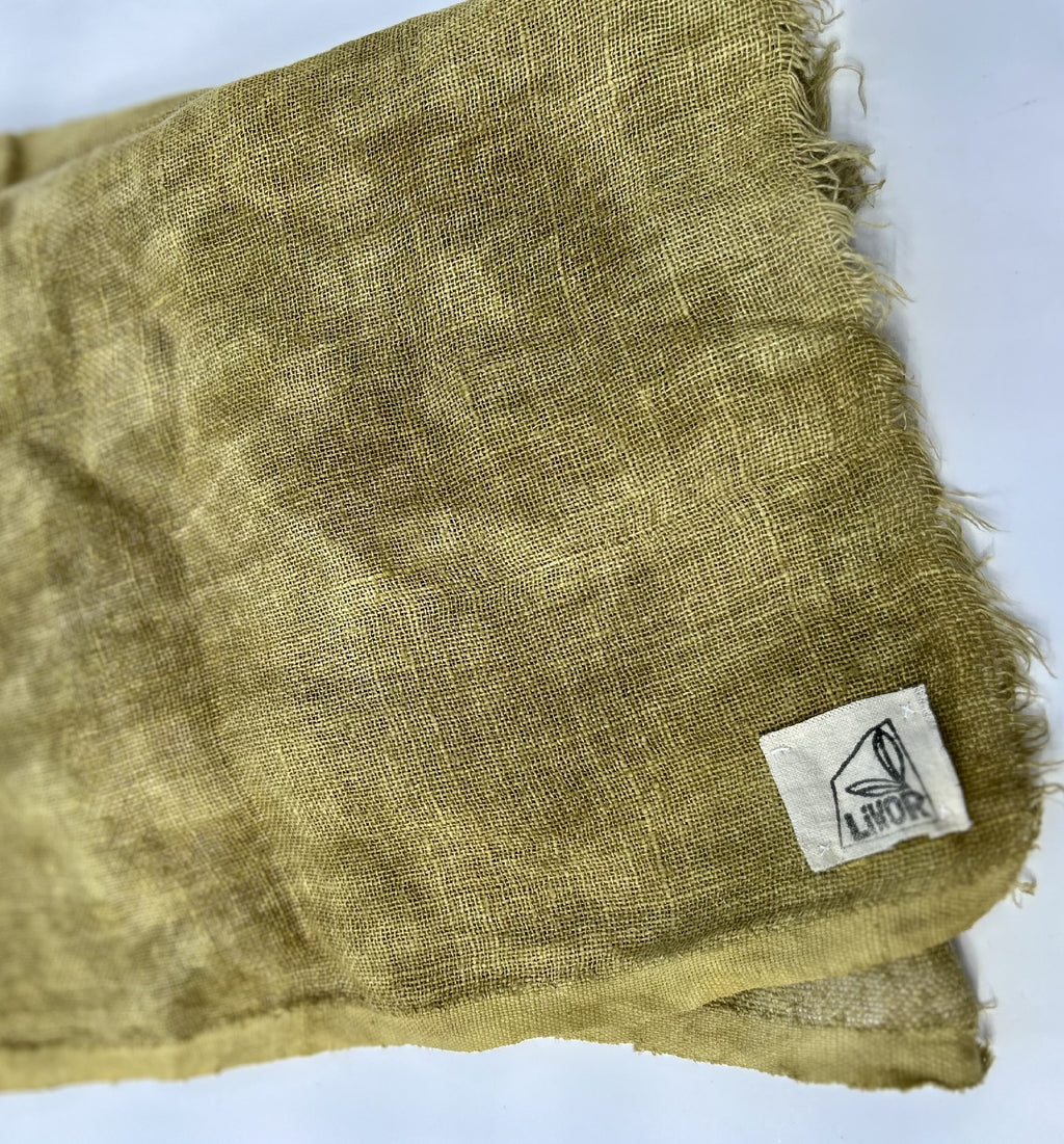 Linen Gauze Scarf in Pale Green