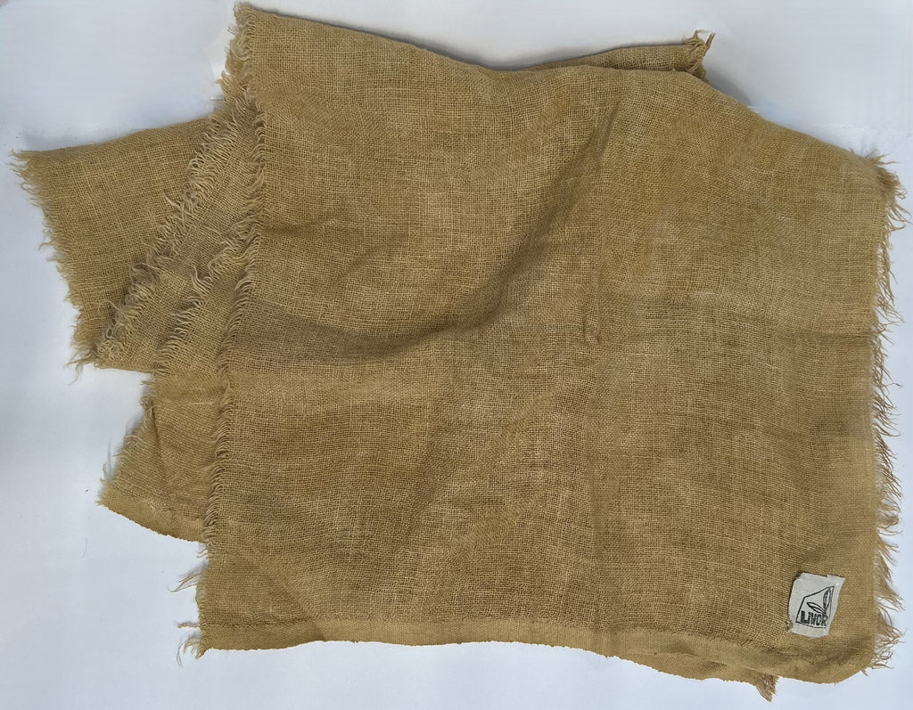 Linen Gauze Scarf in Yellow Ochre