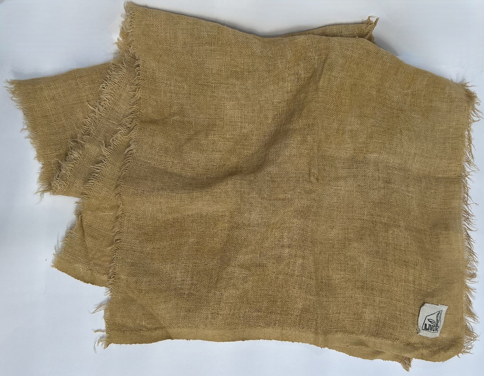 Linen Gauze Scarf in Yellow Ochre
