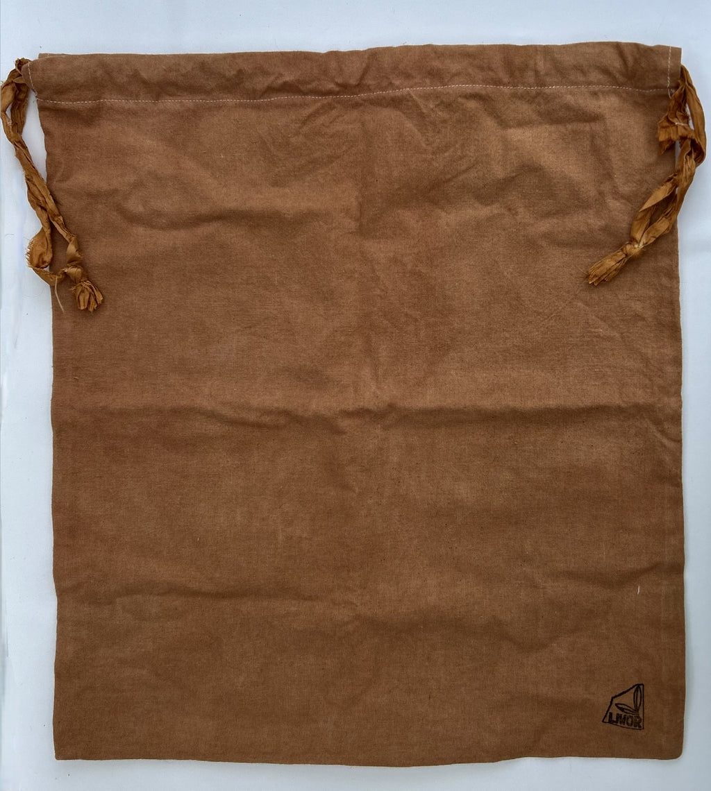 Large Cotton Drawstring Storage Bag in Clay Pink