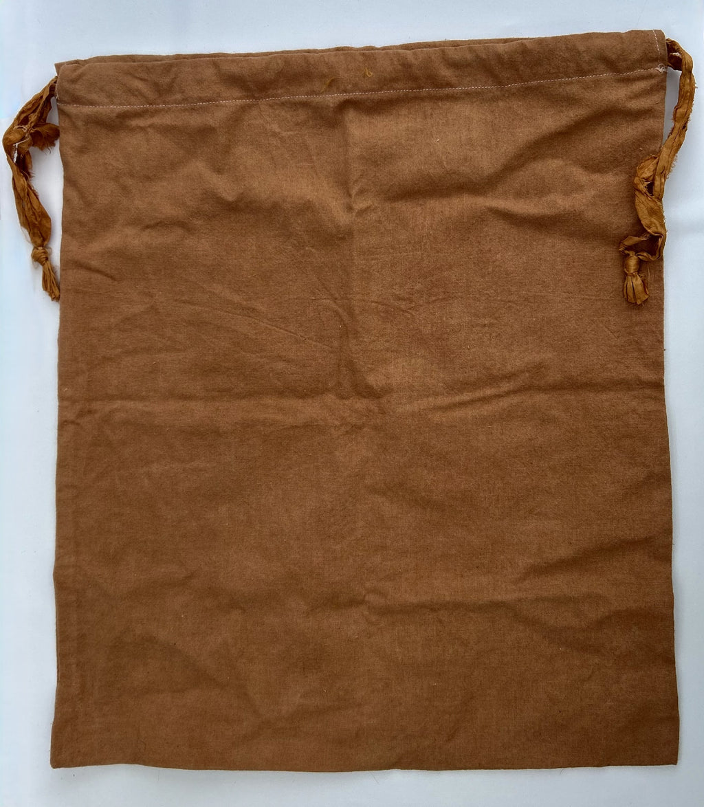 Large Cotton Drawstring Storage Bag in Clay Pink
