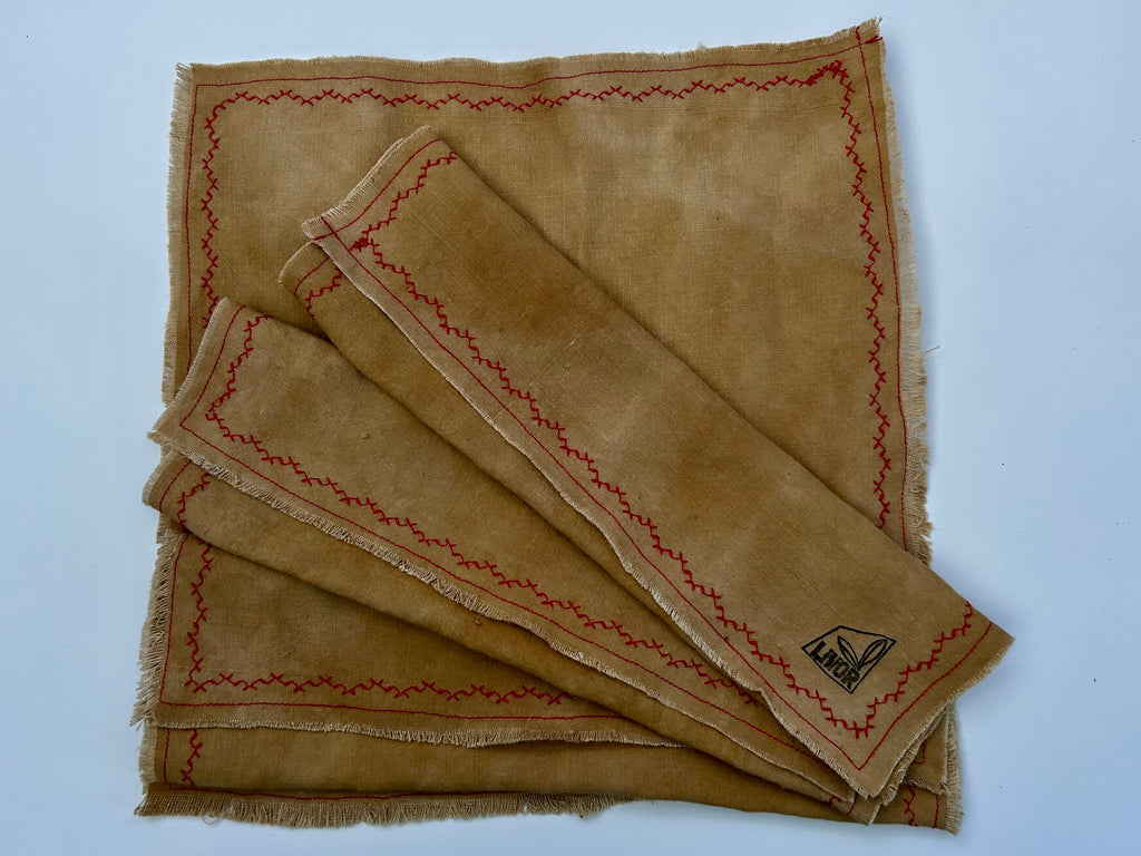 Handmade Linen Napkins (Set of 4) in Warm Beige