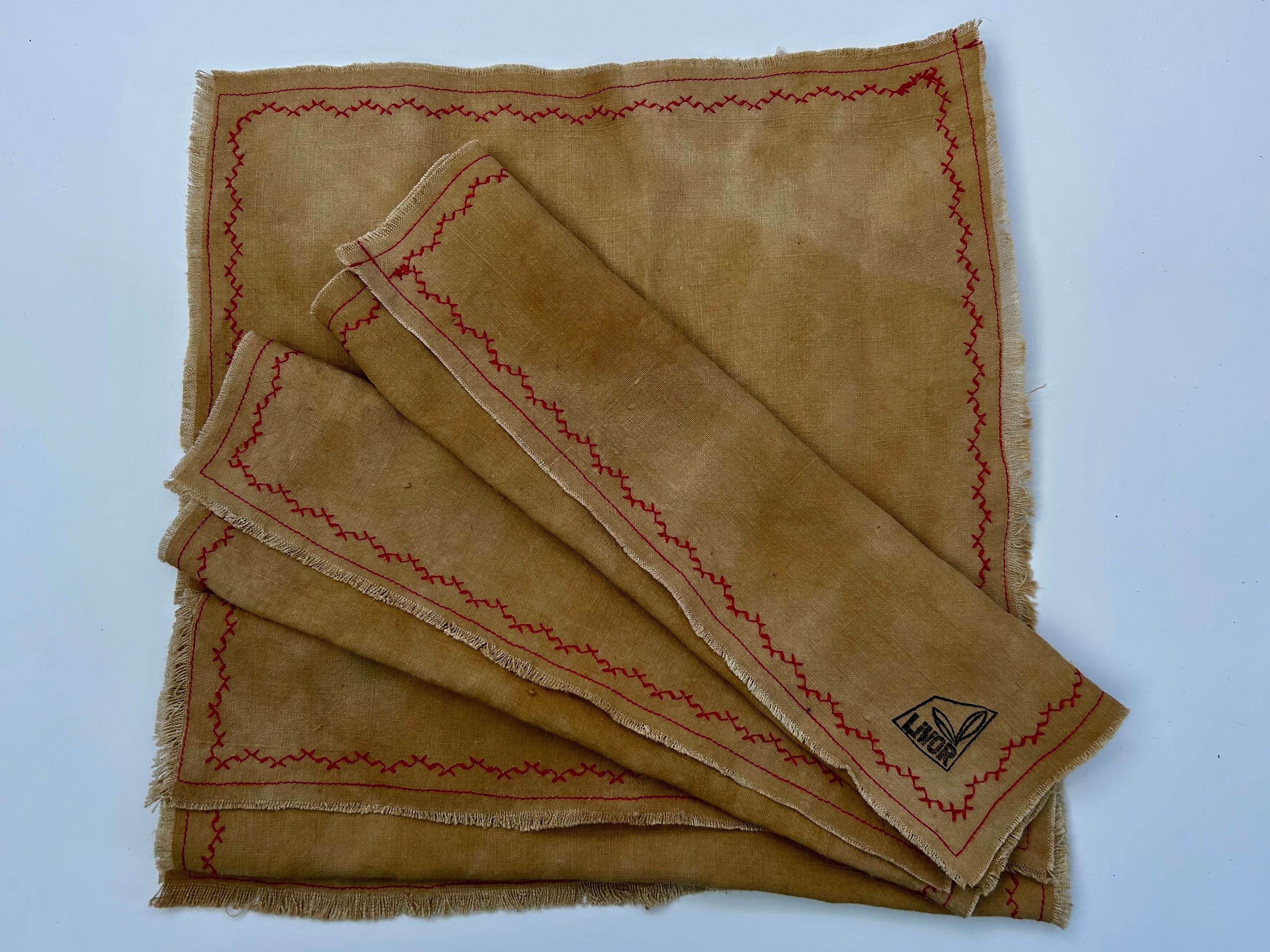 Handmade Linen Napkins (Set of 4) in Warm Beige