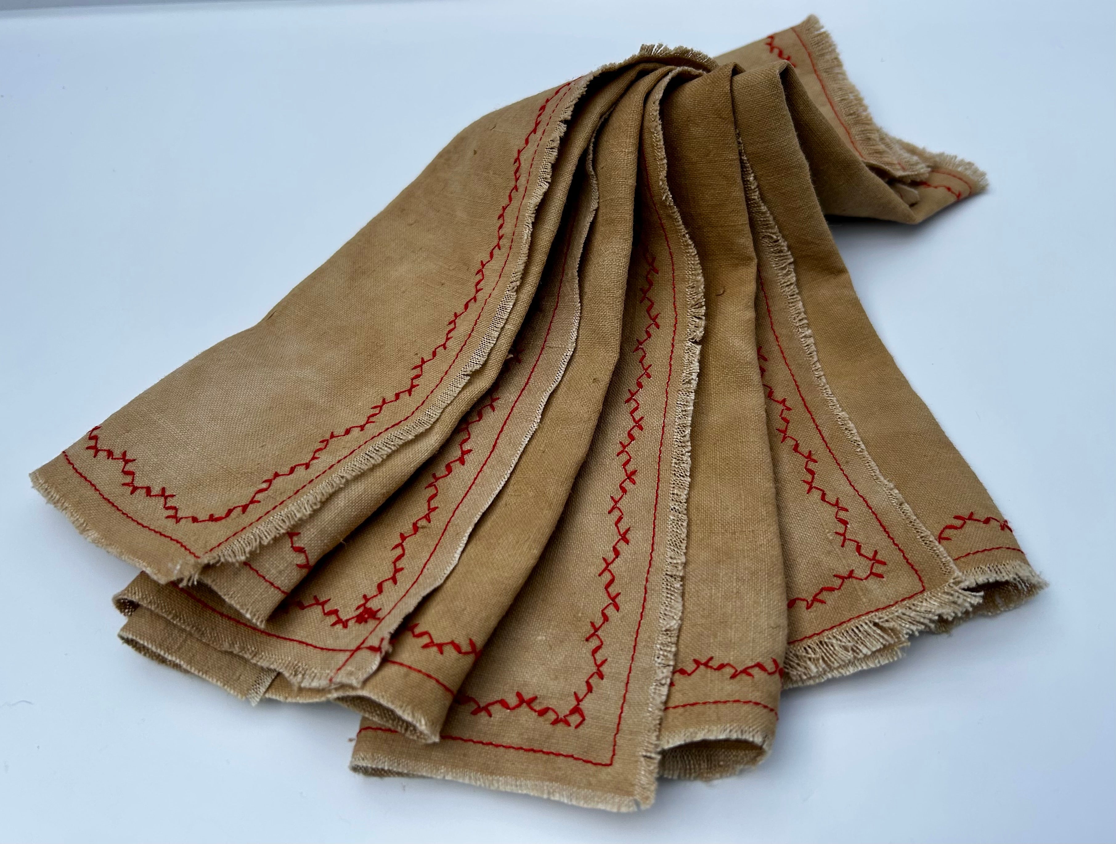 Handmade Linen Napkins (Set of 4) in Warm Beige