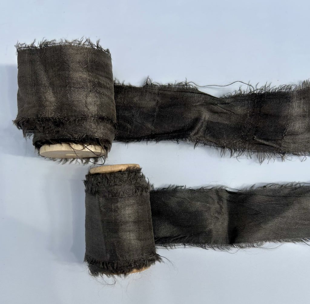 Recycled Sari Silk Ribbon in Bitter Chocolate