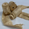 Recycled Sari Silk Ribbon in Buff