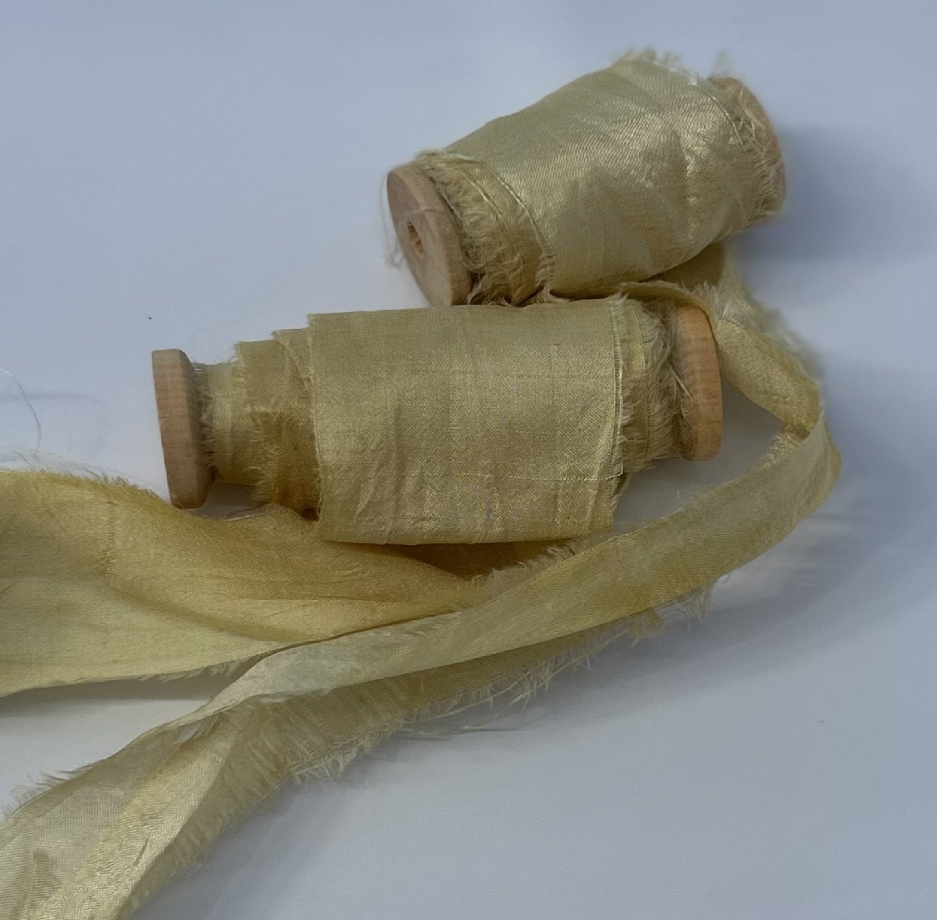 Recycled Sari Silk Ribbon in Yellow