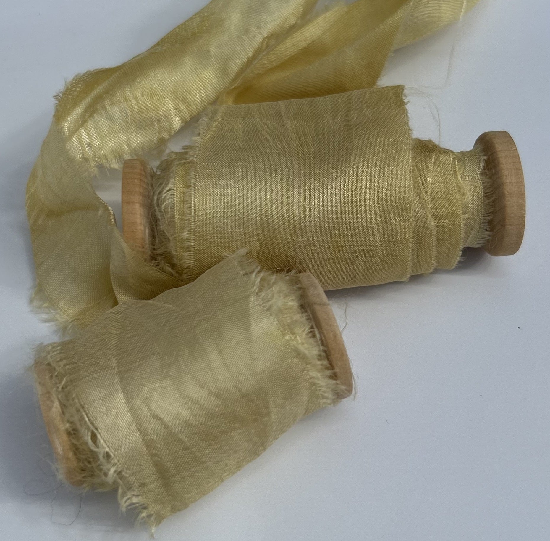 Recycled Sari Silk Ribbon in Yellow