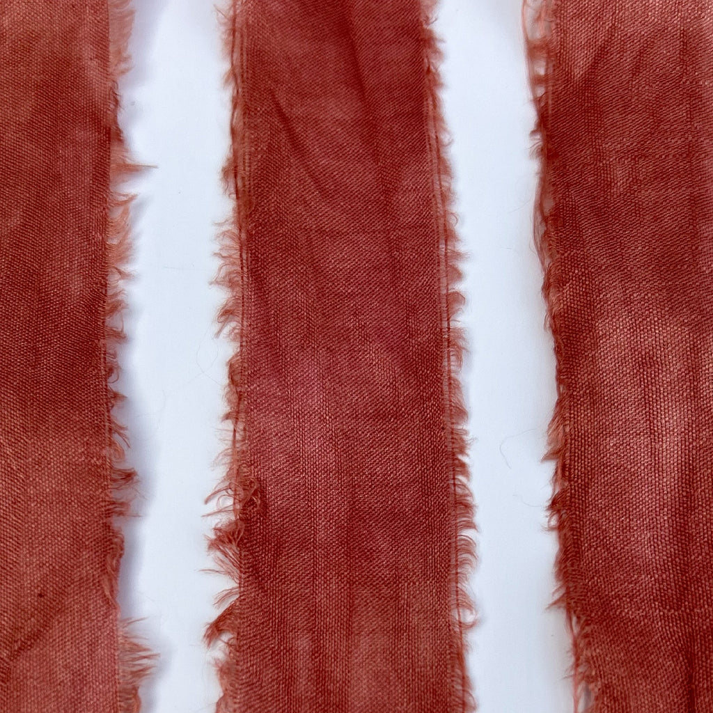 Recycled Sari Silk Ribbon in Antique Pink