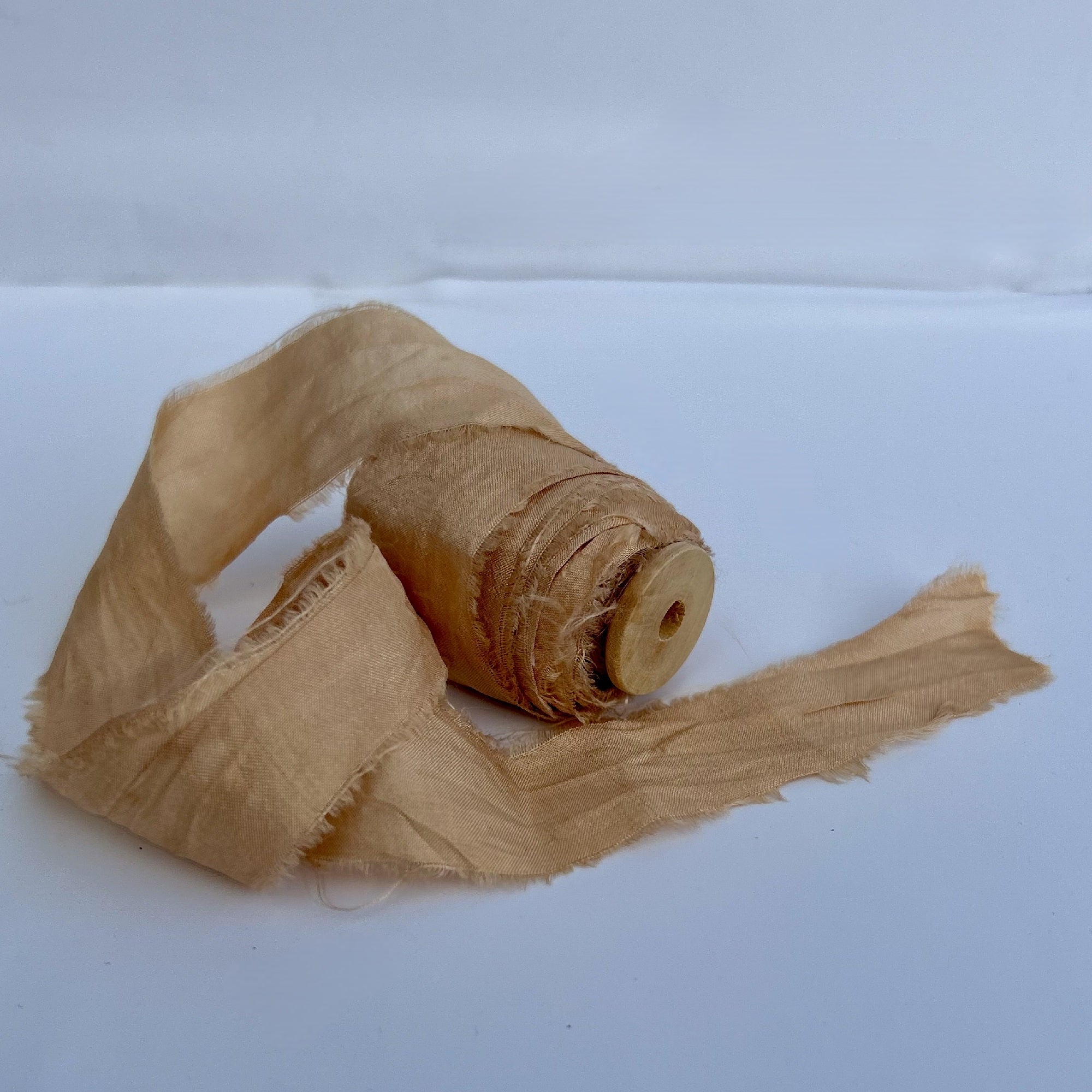 Recycled Sari Silk Ribbon in Pale Pink