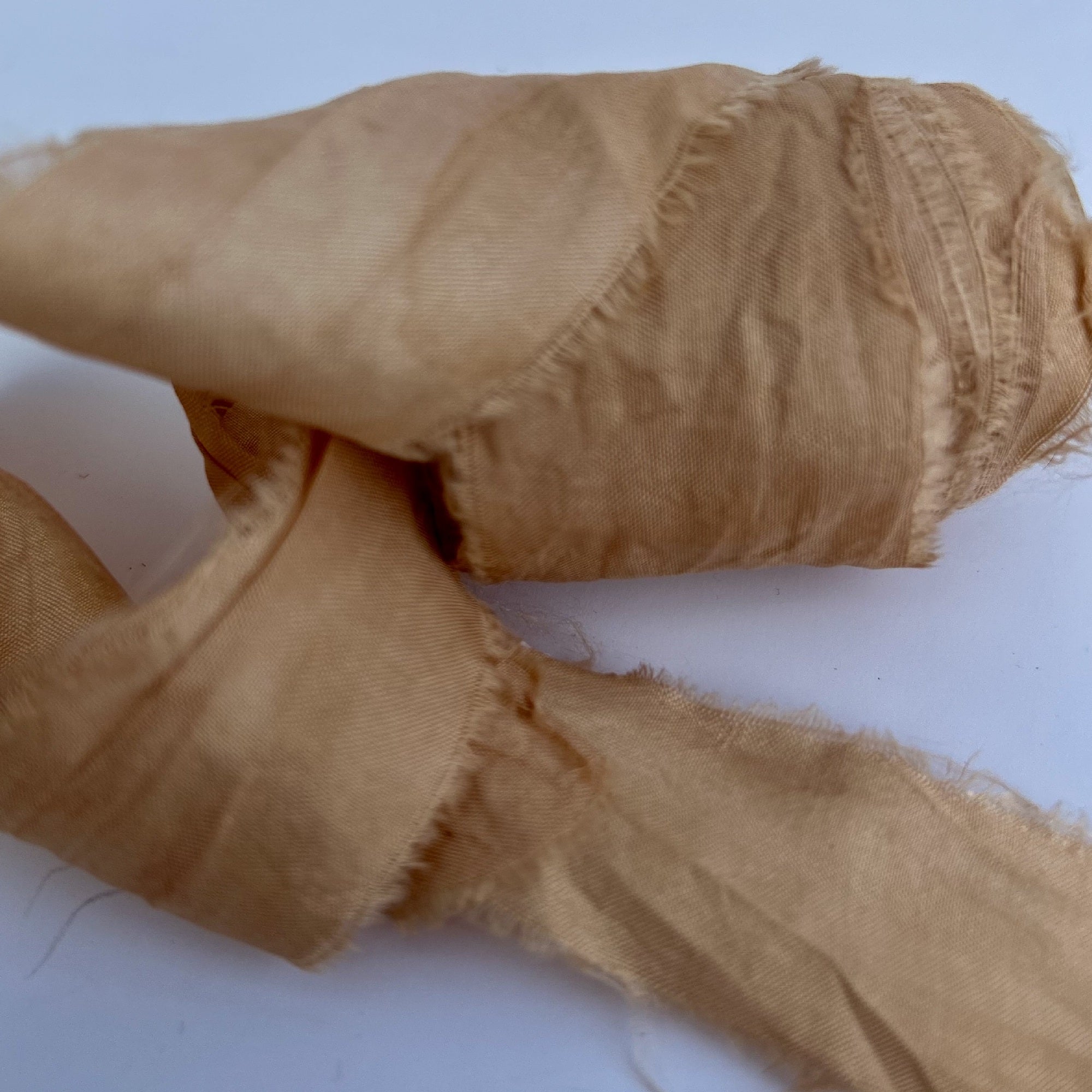 Recycled Sari Silk Ribbon in Pale Pink