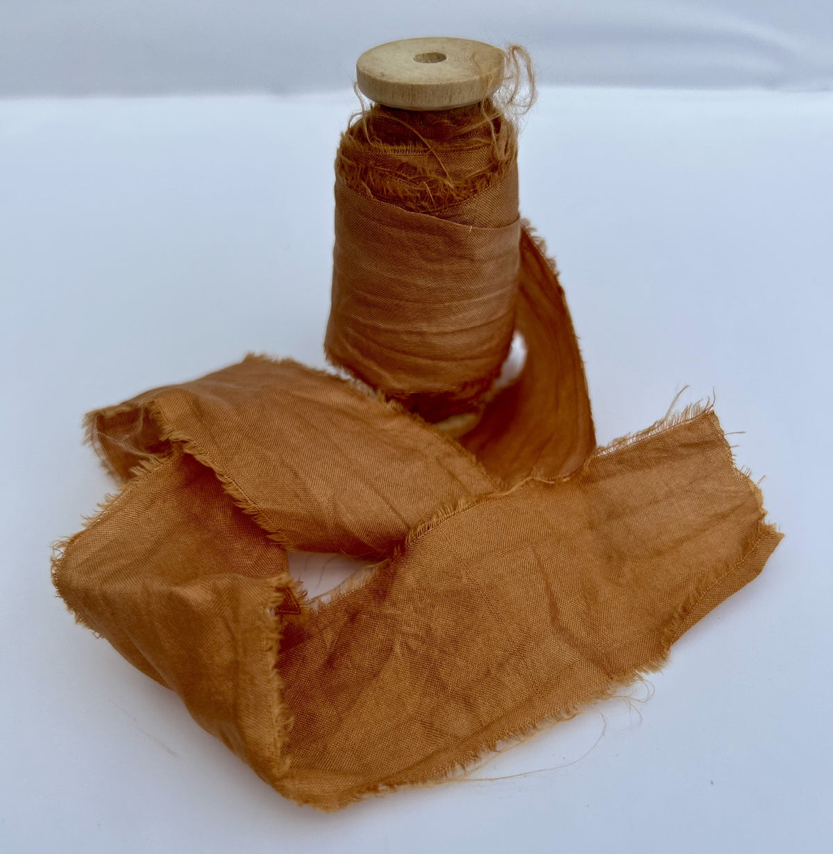 Recycled Sari Silk Ribbon in Vintage Golden Yellow