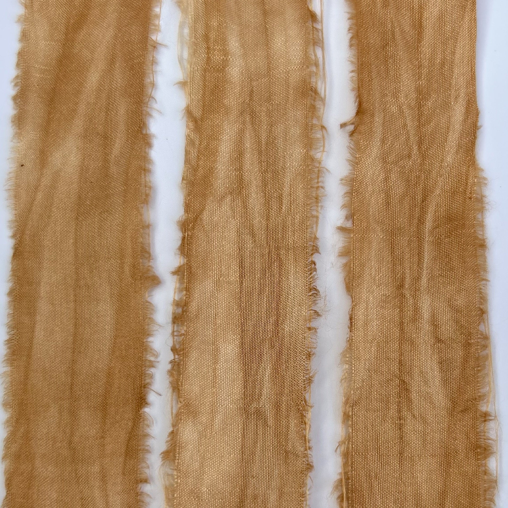Recycled Sari Silk Ribbon in Golden Yellow