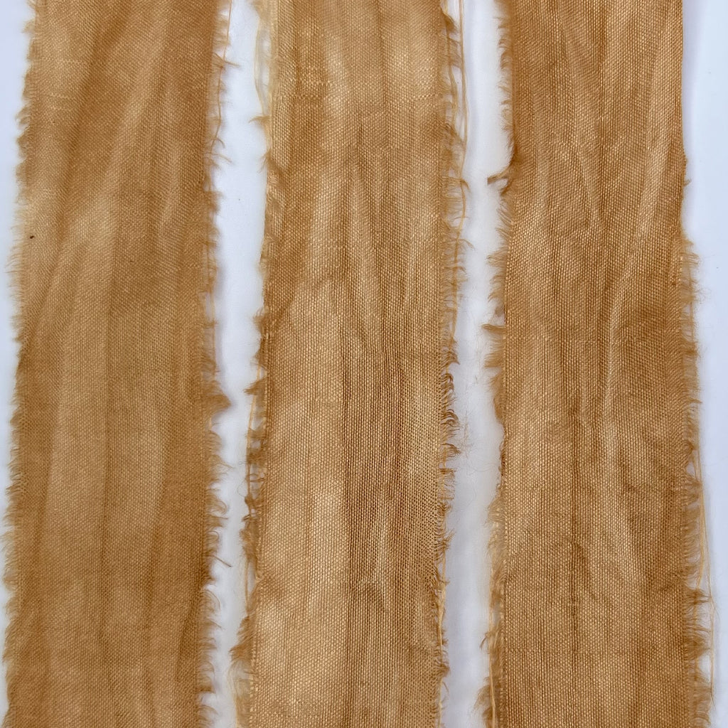 Recycled Sari Silk Ribbon in Vintage Golden Yellow