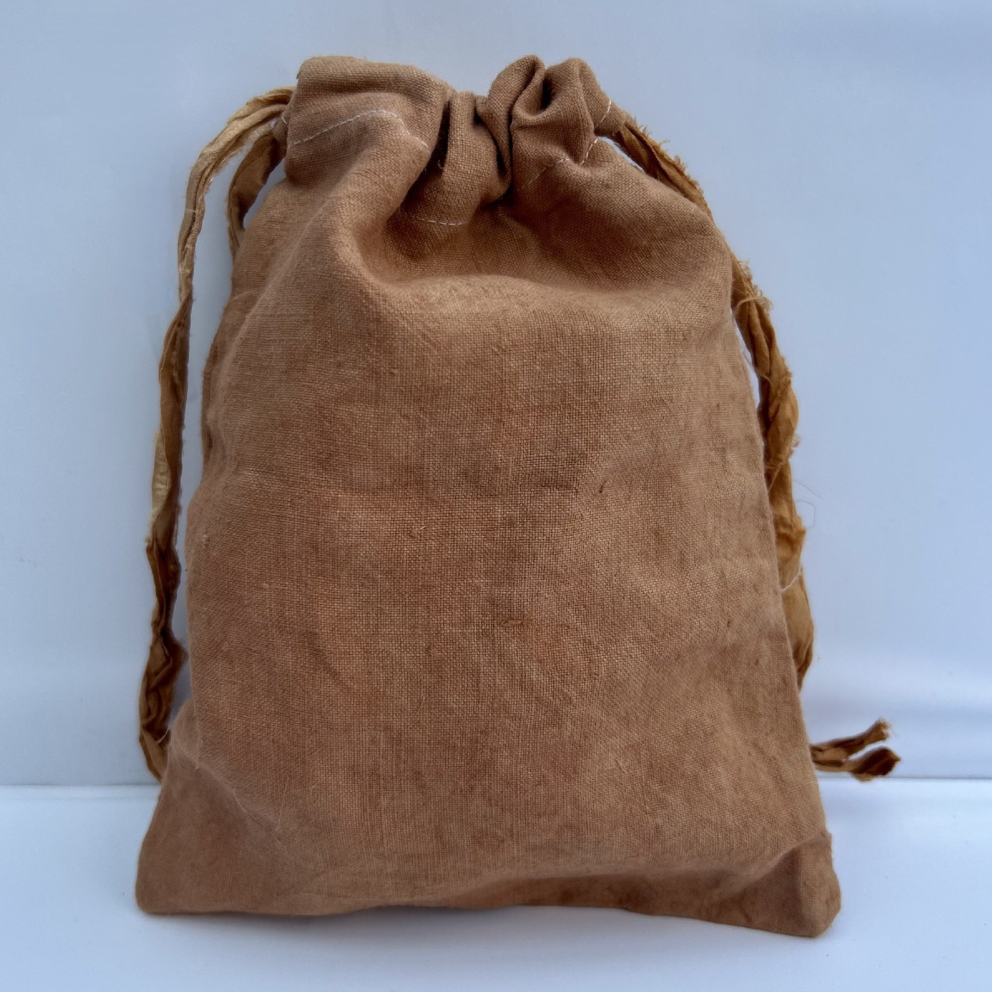 Small Linen Drawstring Bag in Clay Pink