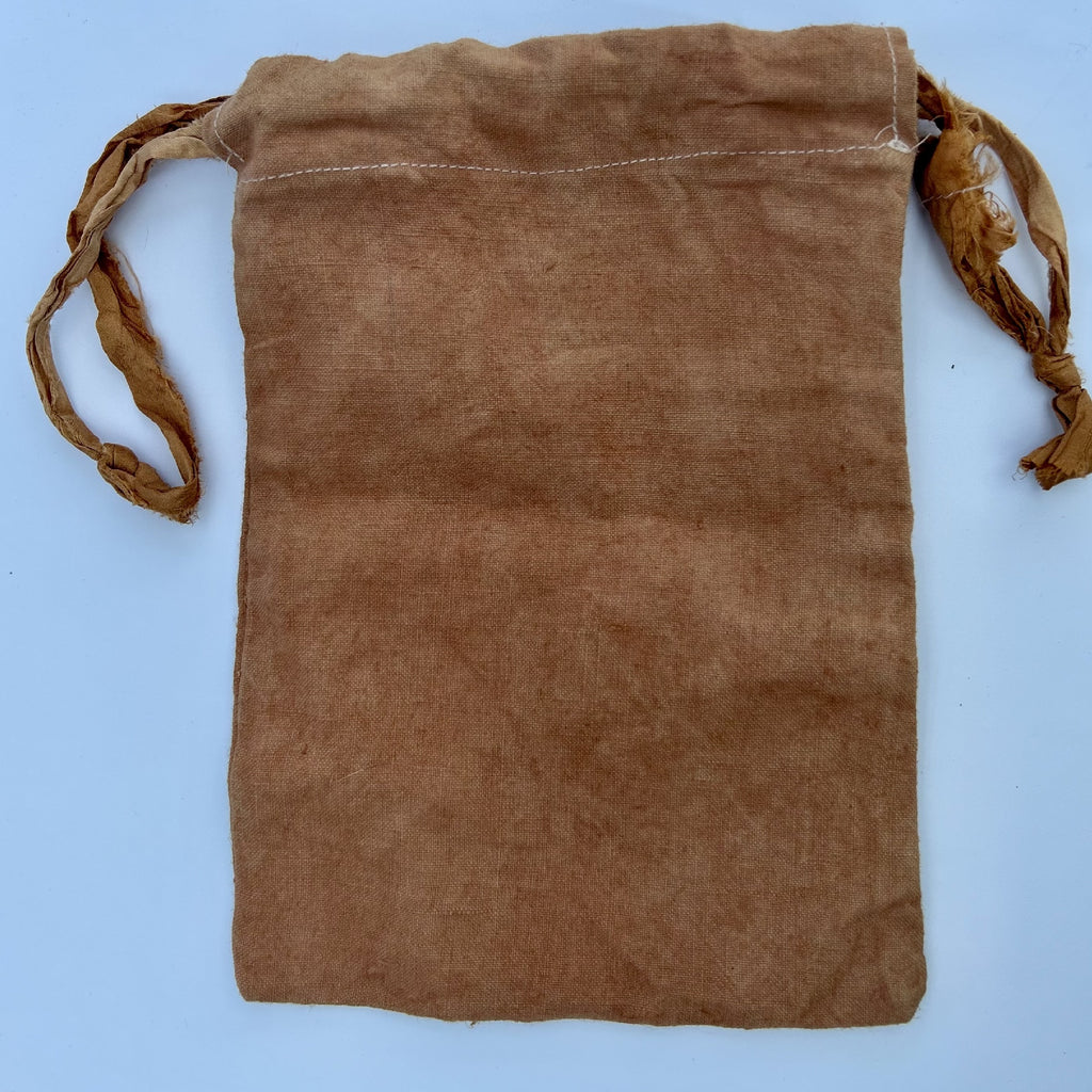 Small Linen Drawstring Bag in Clay Pink