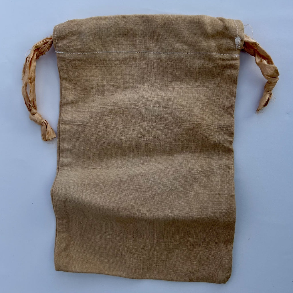 Small Linen Drawstring Bag in Pale Pink