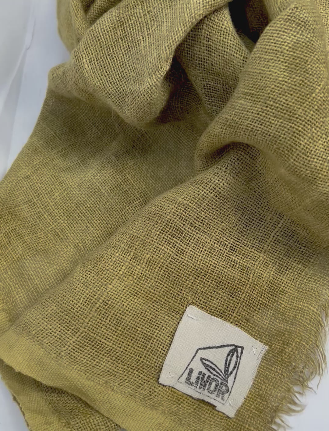 Linen Gauze Scarf in Pale Green